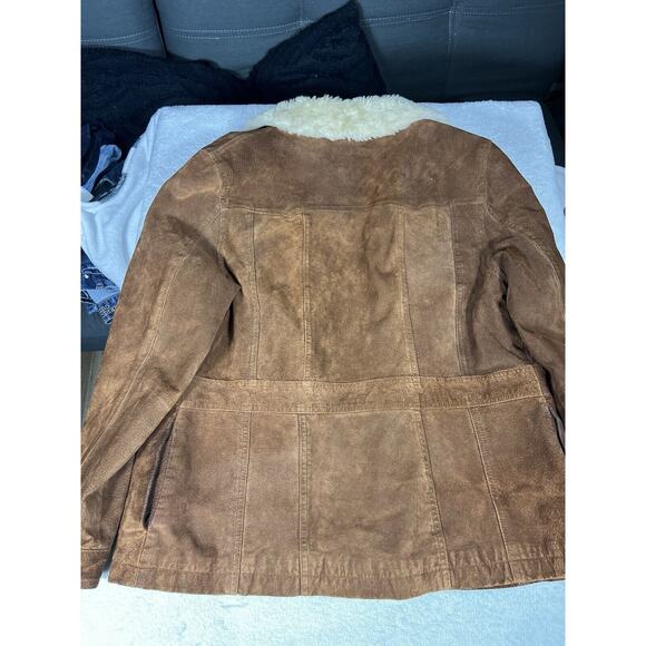 Vintage Wilsons Leather Maxima Suede Faux Fur Trim Jacket in Brown Size XL - Picture 14 of 14